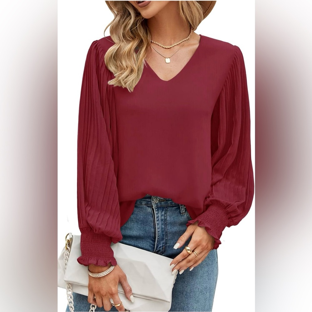 Aiger Women’s V-Neck Chiffon Blouse